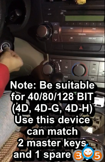 
			How to use Toyo Key Pro II to Program Toyota 4D 40/80/128 Bit all keys lost		