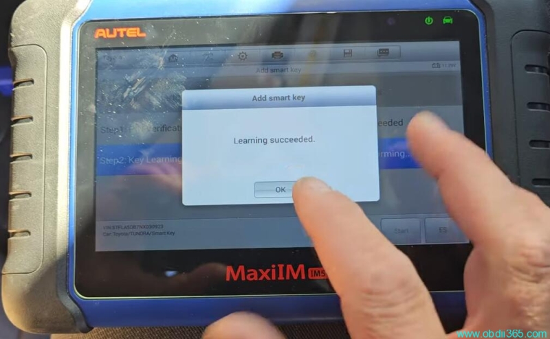Autel IM508 Adds 2022 Toyota Tundra Key with OBDSTAR 30 PIN Cable