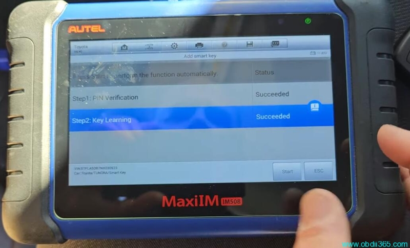 Autel IM508 Adds 2022 Toyota Tundra Key with OBDSTAR 30 PIN Cable