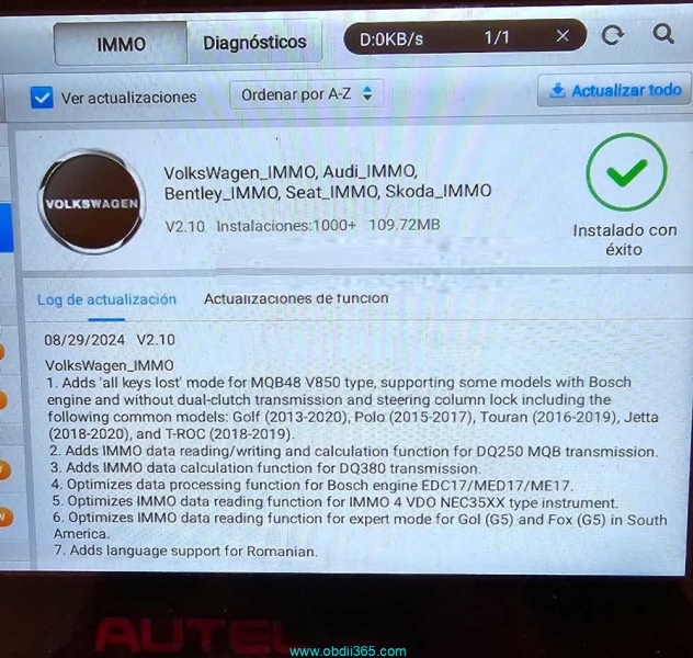 Autel IM508 IM608 Adds VAG DQ250 MQB Transmission