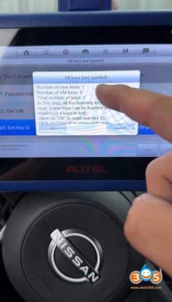 Autel IM508 Read 2024 Nissan Rogue AKL Pin Code with APB131