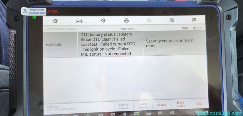 Autel IM608 2019 Silverado Fault Code B3031 Solution
