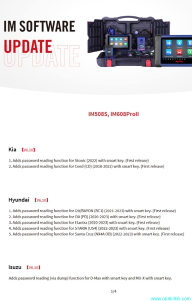 Autel IM608 II Adds 2022-2023 Hyundai Kia Jeep Dodge Password Reading