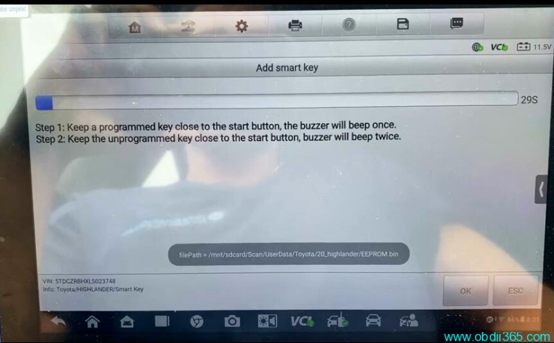 Autel IM608 II Program Highlander 2020-2023 All Keys Lost by OBD