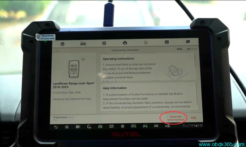 Autel IM608 Pro Program Range Rover Sport 2021 All Keys Lost by OBD