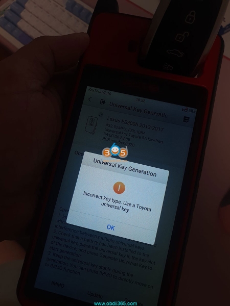 Autel KM100 Asks to Use Toyota Universal Key?