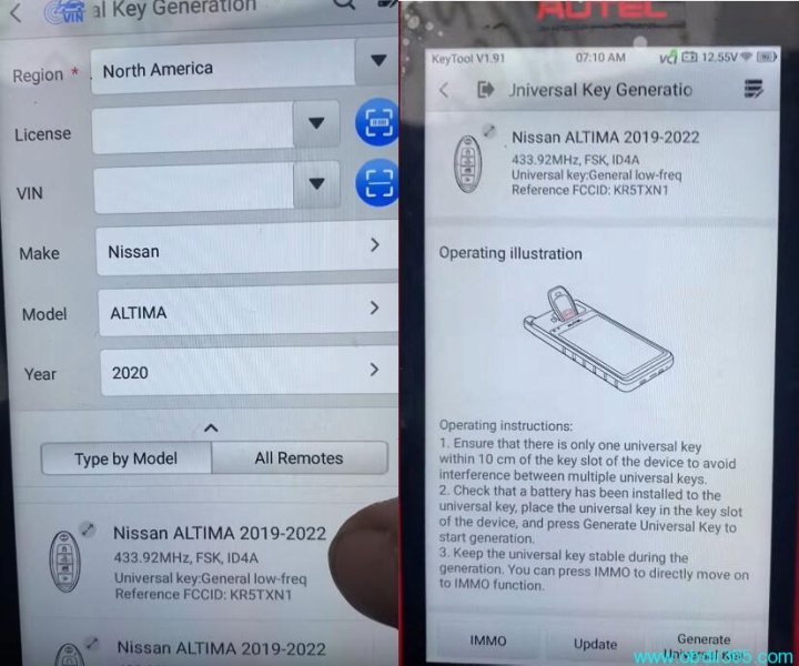 Autel KM100 Program 2020 Nissan Altima All Keys Lost