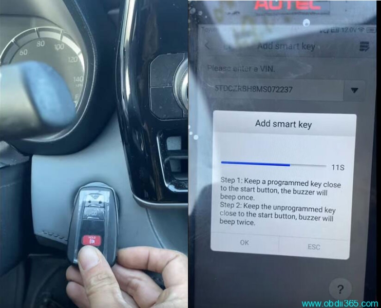 Autel KM100 Program 2021 Highlander All Keys Lost by OBD