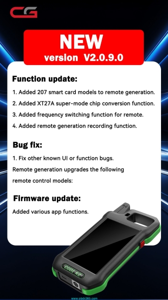 CGDI K2 Software V2.0.9.0 Adds XT27A Chip Conversion