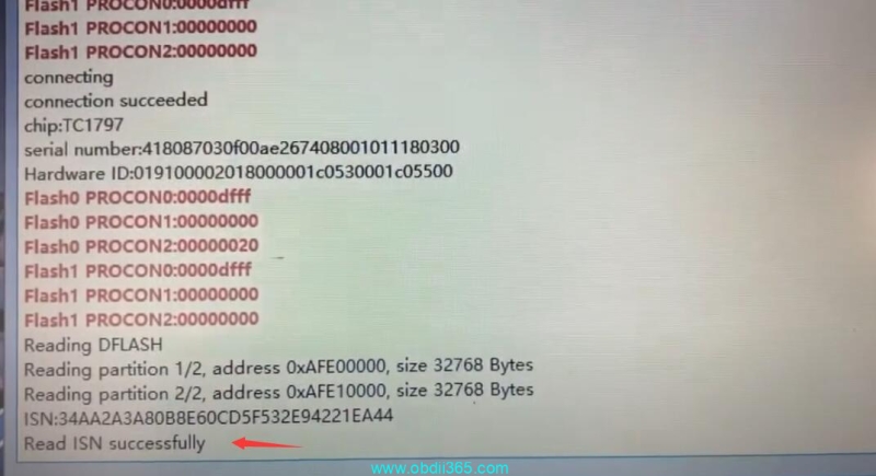 CGDI Prog BMW Read ISN from EDC17CP45 ECU