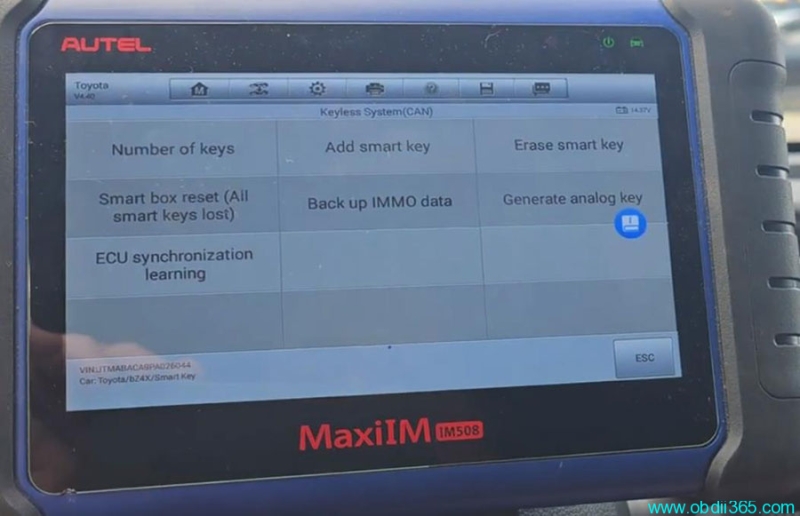 How to Add 2023 Toyota BZ4X Key by Autel IM508 and OBDSTAR 30 Pin Cable?
