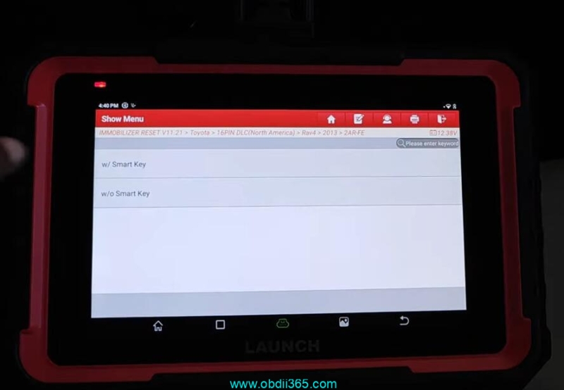 How to Add Toyota RAV4 2013-2018 Smart Key with Launch X431 Pro Elite?
