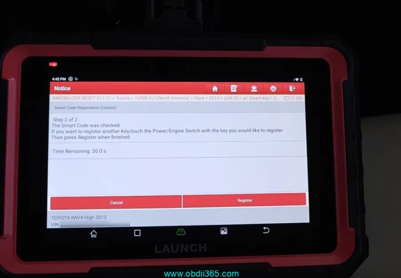 How to Add Toyota RAV4 2013-2018 Smart Key with Launch X431 Pro Elite?
