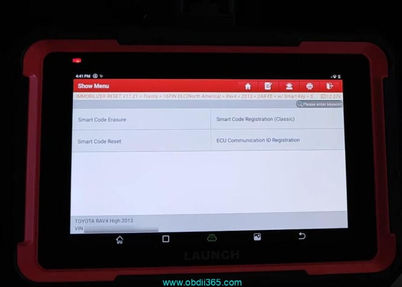 How to Add Toyota RAV4 2013-2018 Smart Key with Launch X431 Pro Elite?