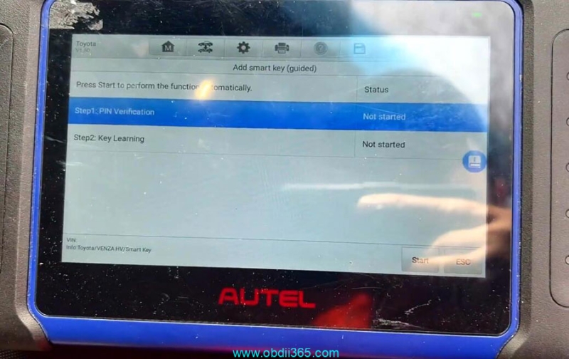 How to Add Toyota Venza 2021 Smart Key with Autel IM508 & 30-PIN Cable?