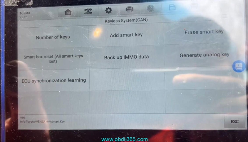 How to Add Toyota Venza 2021 Smart Key with Autel IM508 & 30-PIN Cable?
