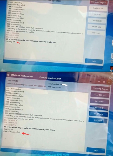 How to Clear BMW ZF6HP EGS ISN with CGDI BMW?