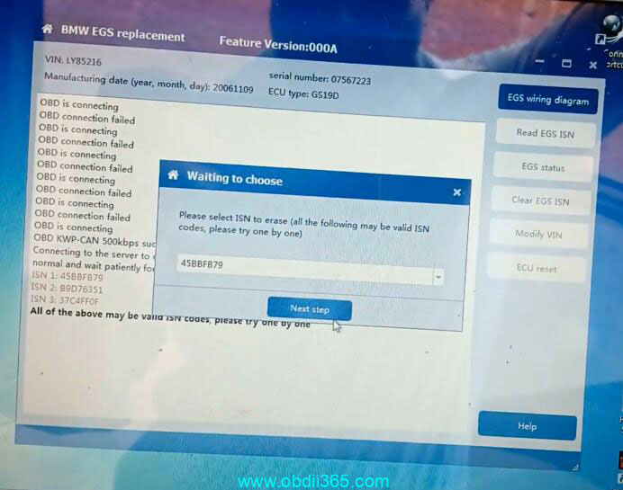 How to Clear BMW ZF6HP EGS ISN with CGDI BMW?