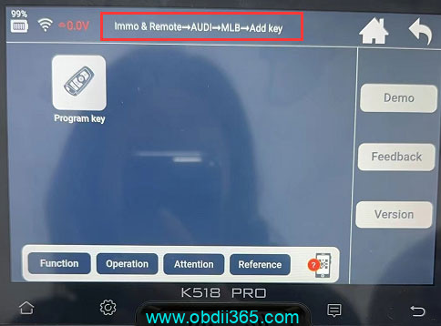 How to Program Audi Q7 MLB Key by KYDZ MLB Tool?