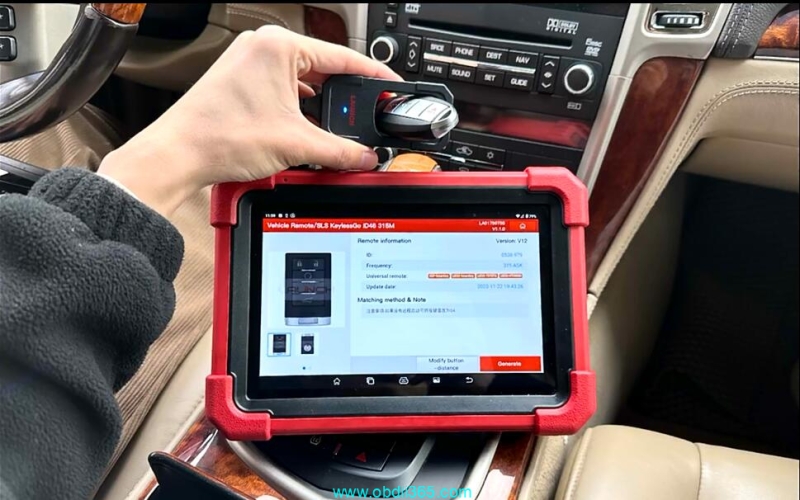 How to Program Cadillac SLS ID46 KeylessGo Smart Key with Launch X431 IMMO Plus?