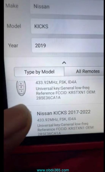 OBDSTAR X300 DP Plus Program Nissan Kicks 2019 All Keys Lost