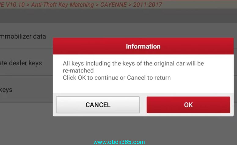 Program Porsche Cayenne 2011-2017 Key with Launch X431 IMMO Plus