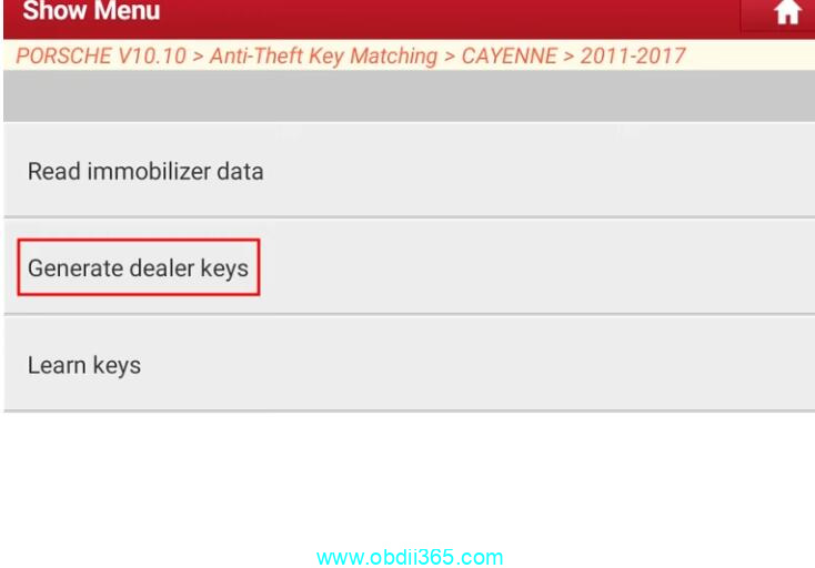 Program Porsche Cayenne 2011-2017 Key with Launch X431 IMMO Plus