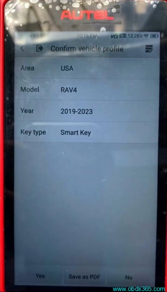 Program Toyota RAV4 2021 All Smart Keys Lost with Autel KM100 via OBD