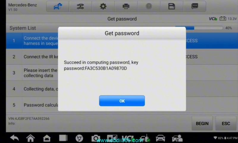 Read Benz W164 2009- EIS Password with OTOFIX IM1