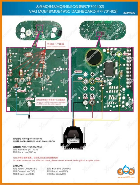 Xhorse vs Yanhua Mini ACDP MQB Solder Free Adapters