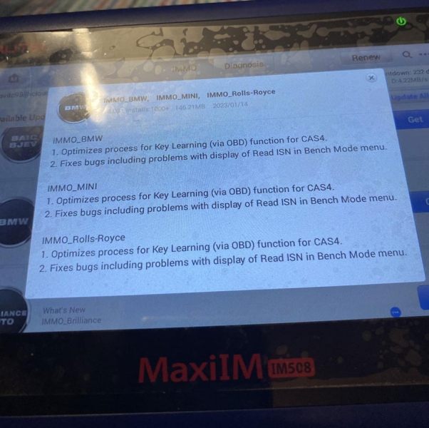 Autel IM508 IM608 Optimize Process for BMW CAS4 OBD No More Brick!