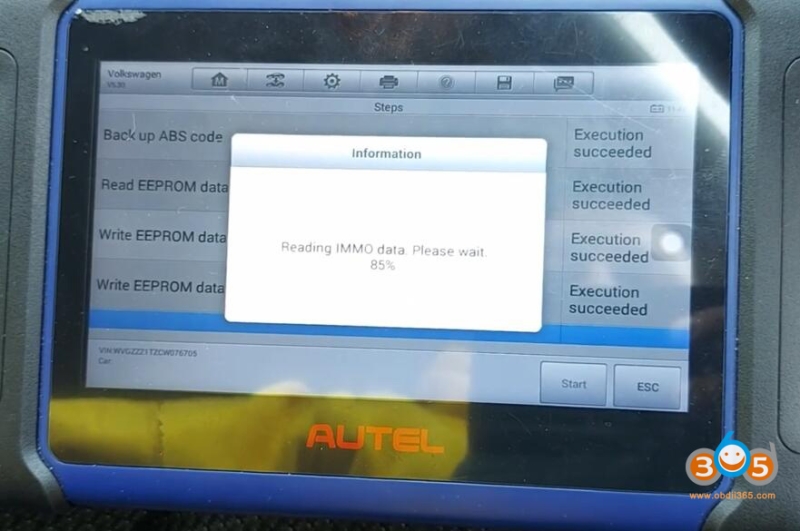 Autel IM508 VW Golf VDO 2009- All Keys Lost in Service Mode