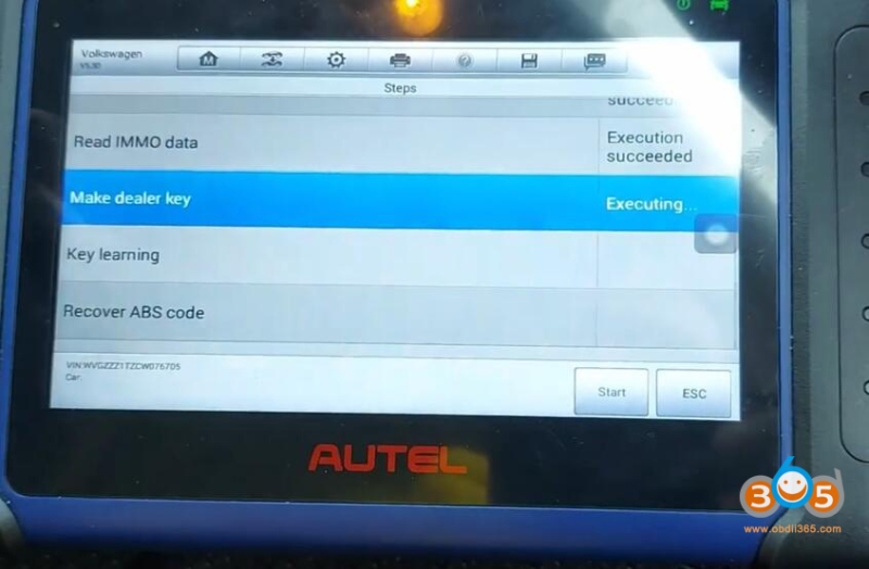 Autel IM508 VW Golf VDO 2009- All Keys Lost in Service Mode