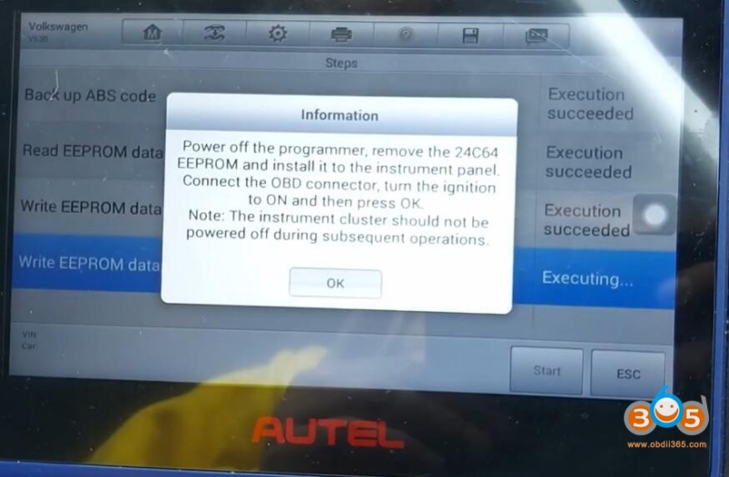 Autel IM508 VW Golf VDO 2009- All Keys Lost in Service Mode