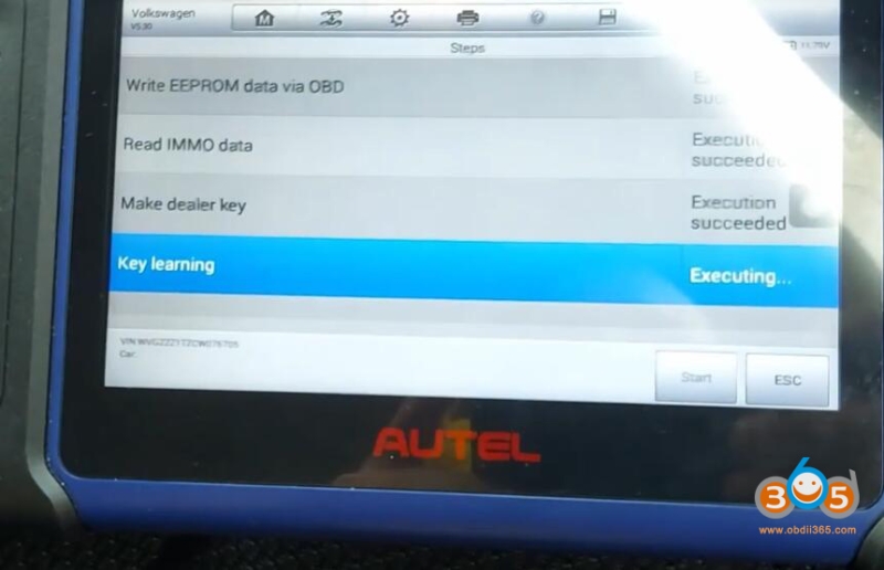 Autel IM508 VW Golf VDO 2009- All Keys Lost in Service Mode