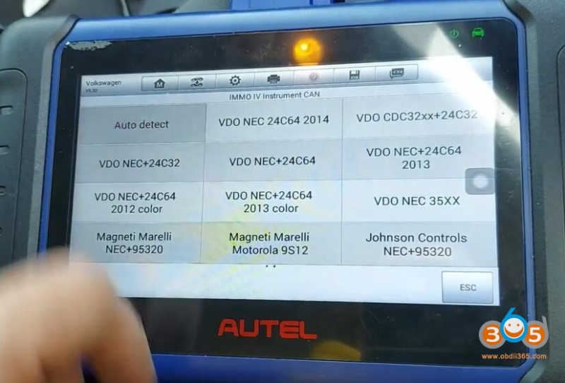 Autel IM508 VW Golf VDO 2009- All Keys Lost in Service Mode