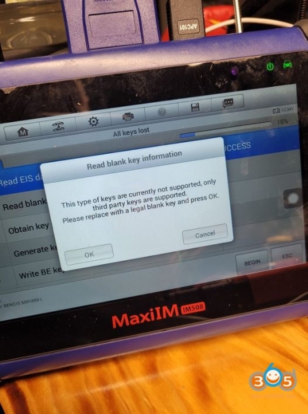 Autel IM508 W221 NEC Key Not Supported Solution