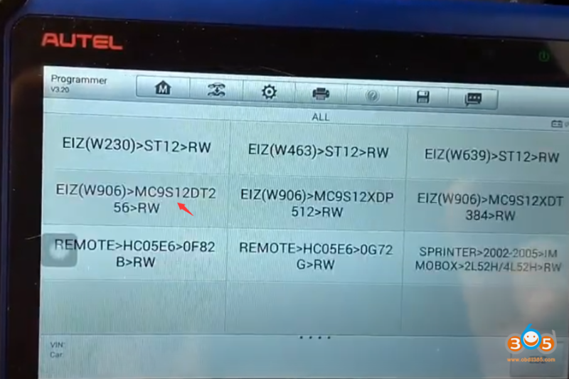 Autel IM508+ XP400 Read Mercedes Sprinter W906 Key Password via Dump