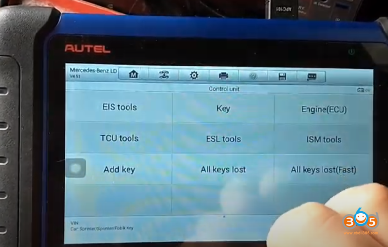 Autel IM508+ XP400 Read Mercedes Sprinter W906 Key Password via Dump