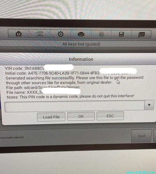 Autel IM608 2020 Nissan Sentra AKL Asks for Pin Code?