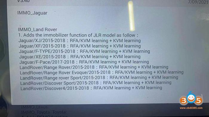 Autel IM608 Adds 2015- 2018 JLR KVM IMMO Programming