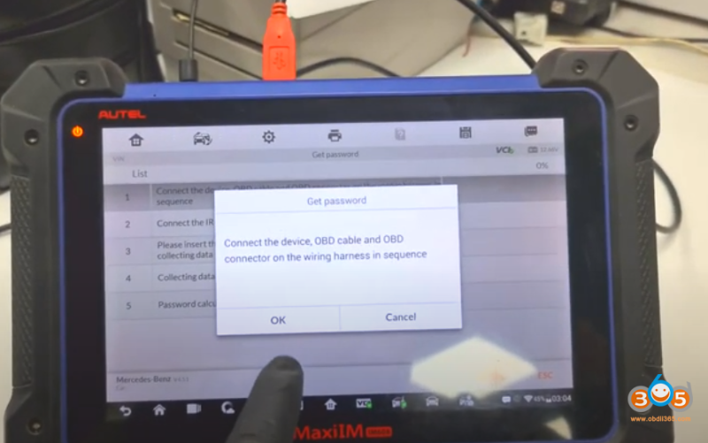 Autel IM608 Calculate MB W208 W210 Password without G-Box