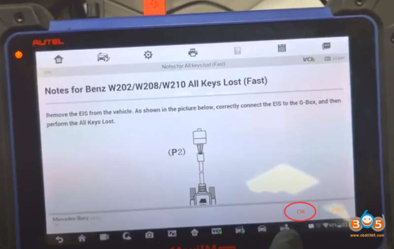 Autel IM608 Calculate MB W208 W210 Password without G-Box