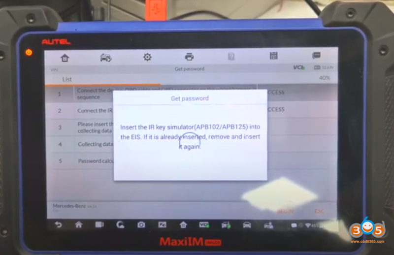 Autel IM608 Calculate MB W208 W210 Password without G-Box