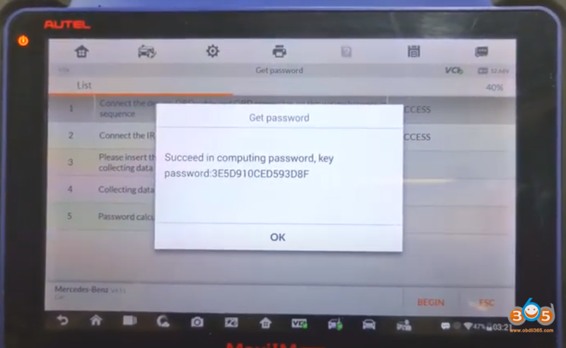 Autel IM608 Calculate MB W208 W210 Password without G-Box