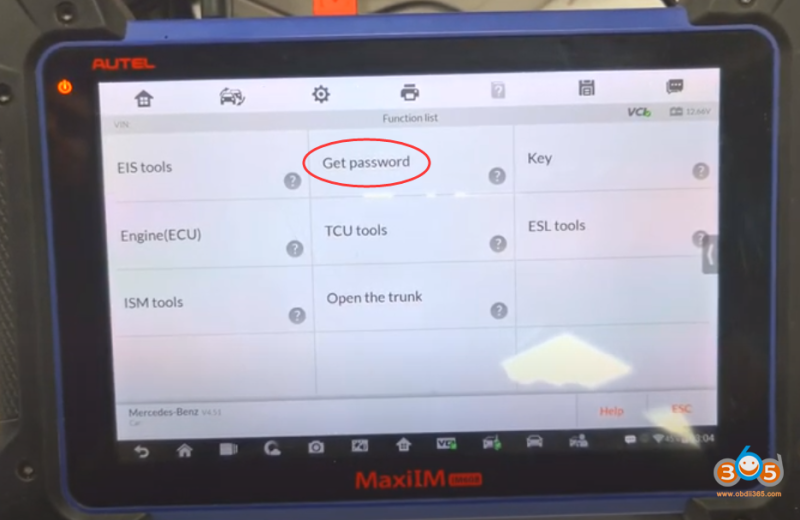 Autel IM608 Calculate MB W208 W210 Password without G-Box