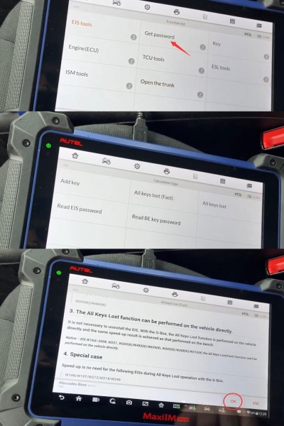 Autel IM608 Program Mercedes W169 All Keys Lost via OBD