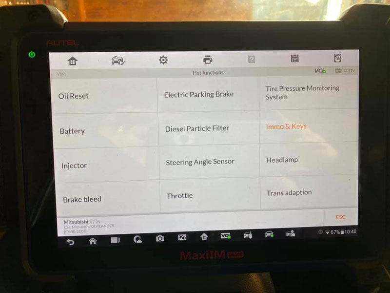 Autel IM608 Program Mitsubishi Outlander 2008 ID46 All Keys Lost