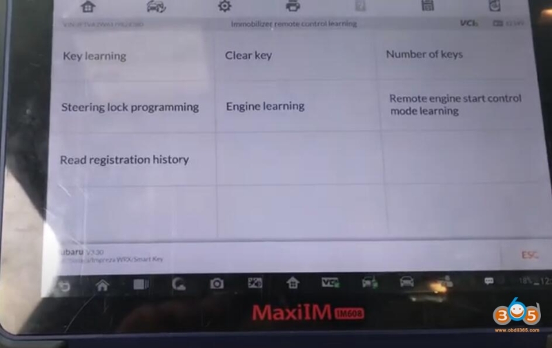 Autel IM608 Program Subaru WRX STI 2018 Smart Key Success