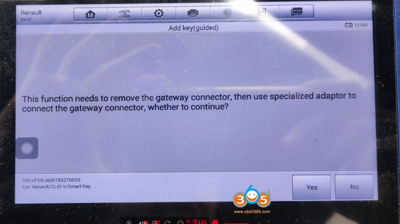 Autel IM608 Renault Clio V 2020 Asks for Gateway Connector?